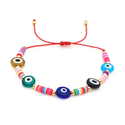 China Beach Handmade Beaded Trendy Jewelry Chandelier Evil Eye Bracelet Religious Colorful Evil Eye For Baby for sale