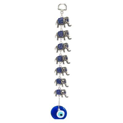 China Traditional Turkish Evil Eye Lucky Elephant Glass Hanger/Wall/Car Nazar Pendant Amulet for sale