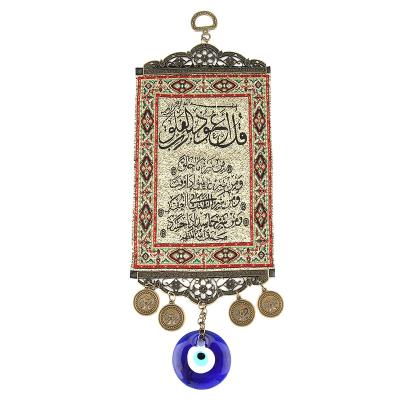 China Traditional Quran Blue Turkish Blue Tapestry Evil Eye Ornament Wall Hanging Turkish Evil Eye Blanket Decor for sale