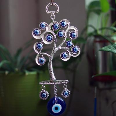 China Traditional Home Tree Of Life Ornament Evil Eye Decor Blue Eye Hanging On Car/Bedroom/Door/Window Decoration And Protection For Family for sale