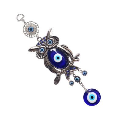 China Traditional Custom Turkish Evil Eye Wall Hanging Blue Glass Evil Eye Pendant Blue Glass Wall Hanging for sale