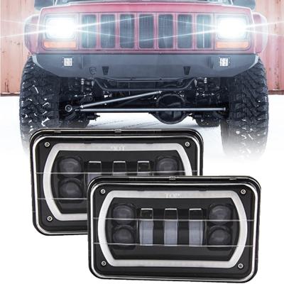 China Auto Anti Blink 4x6 Inch Truck Lights High Low Beam With White DRL For H4 Truck Led Headlight for sale