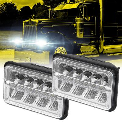 China PC Auto Parts Hi/Low Beam 4X6 Inch Square Headlight For Off Road Square Truck 4X6 Headlight for sale