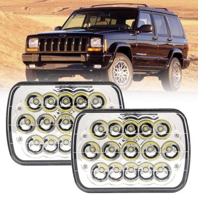 China Car Headlight 45w Rectangle 5x7 Led Headlights Hi/Low Sealed Beam ForJe-PE W-rangler For Off-Road 4X4 Trucks for sale