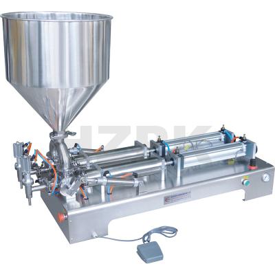 China HZPK G2WGD Food HZPK G2WGD Double Head Water Double Head Water Jam Ketchup Customized Horizontal Semi Automatic Honey Paste Filling Machine for sale