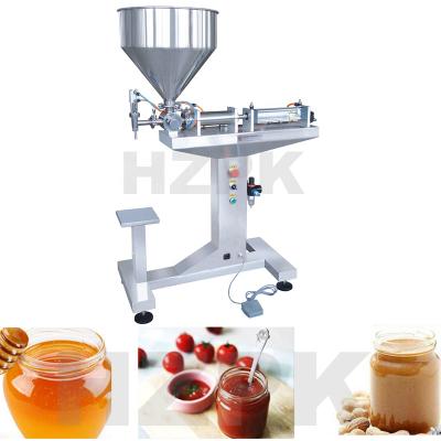 China Food HZPK Semi-automatic vertical single head pedal paste filler for cosmetics, etc. chemical for sale