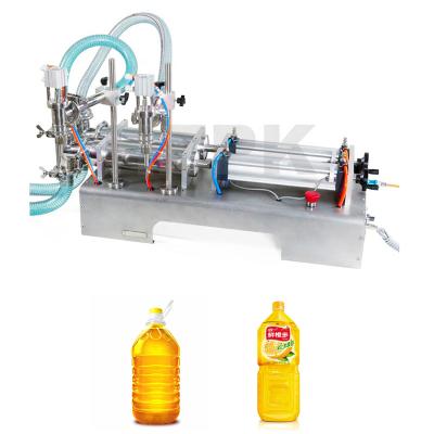 China HZPK Horizontal Semi-automatic Pneumatic Food Double Nozzles Milk Juice Water Liquid Filler Filling Machine for sale