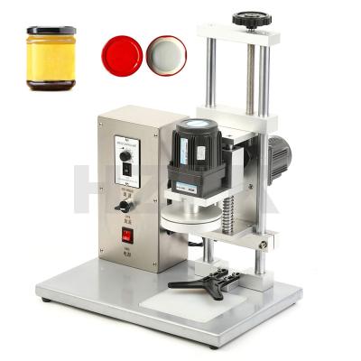 China HZPK Food Desktop 56mm Small Small Bottle Metal Hook Semi-automatic Glass Caps Screw Capping Machine for sale