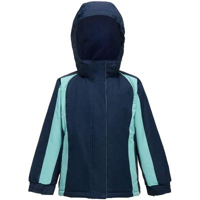 China Kids Waterproof Hooded Breathable Ski Jacket Girls Winter Jacket For Outdoor Windproof Fleece Striped Verstile Winter Coat for sale