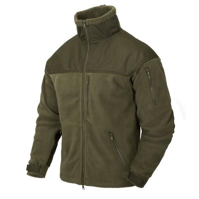 China Custom Logo Zipper Stand Collar Windproof Full Fleece 100% Polyester Hunting Jacket Men's Army Jacket for sale