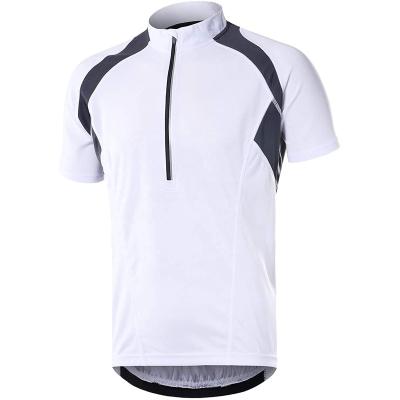 China Breathable Quick Dry Breathable Short Sleeves Bike Shirts Half Zipper Cycling Tank Top For Men for sale