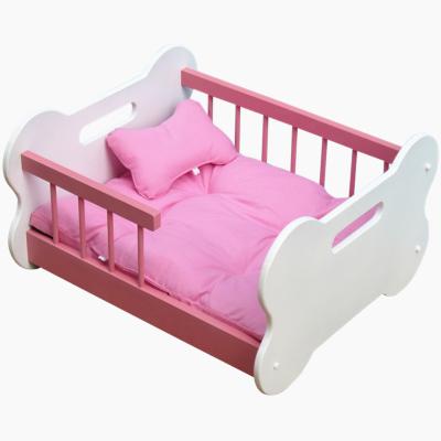 China Velvet Pet Sofa Dog Bed Pet Furniture Wooden Dog Sofa Pad Bed Dog Sleeping Lower Sustainable Soft High Bed for sale