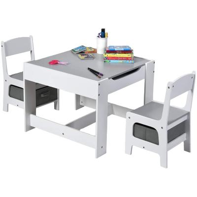 China Modern Kids Table and Wooden Chair 2 Set Detachable Chalkboard for Toddlers Drawing Reading Art Playroom for sale