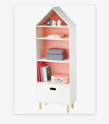 China Factory Direct Selling Beautiful Solid Wood MDF Children Study Bookcase Pink Blue Table Learning Table Book Shelves for sale