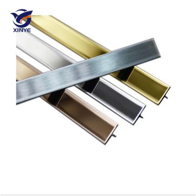 China Modern Decorative Mirror Polished 304 Stainless Steel T Shape Tile Joint Panel TV Wall Tile Trim Stainless Steel for sale