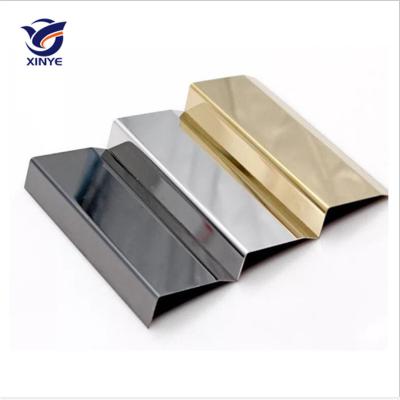 China Factory U Profile Modern Tile Trim Gold Mirror Tile Trim Stainless Steel Door Frame Junction Panel Metal for sale