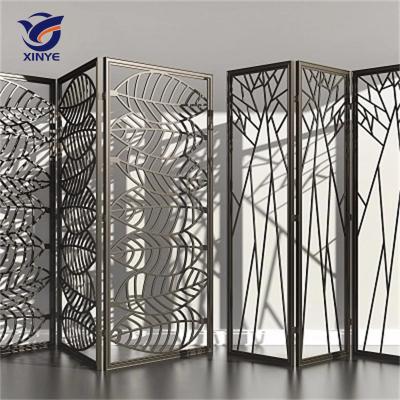 China Art Deco China Folding Laser Cut Metal Screen Factory Stainless Steel Partition for sale