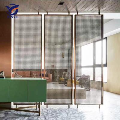 China Art Deco Decorative Perforated Metal Privacy Screen Panels Stainless Steel Living Room Dividers Partition for sale