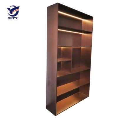 China Convertible Modern Vertical Book Cabinet Stainless Steel Bookcase Living Room Bookcase Industrial Decoration Furniture for sale