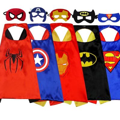 China Polyester Superhero Capes For Kids Cosplay Mask Costume Kids Halloween Robe Costume Carnival Props for sale