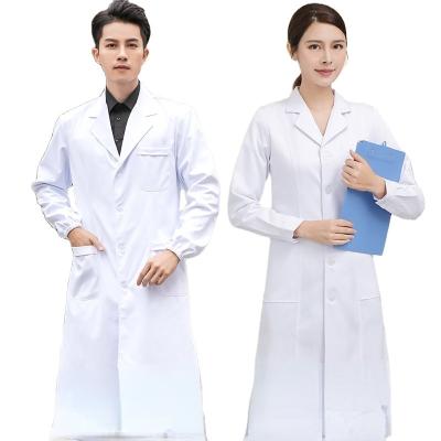 China Hospital Uniform Long Sleeve Doctor Overall Short Sleeve Hospital Work Uniforms / White White Gown Coat for sale