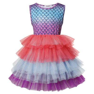 China Professionals Girls Mermaid Sequins TUTU Dress Ball Gown Performance Ballet Finsh Scale Dance Dresses Gymnastics Dancer Leotard Dress for sale