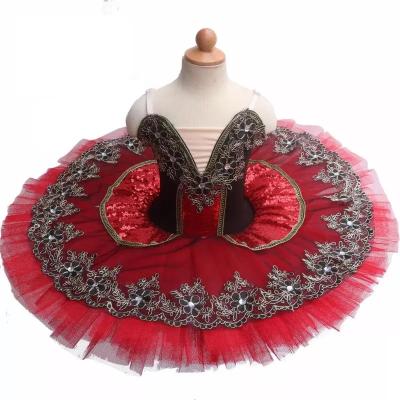 China Red Professional Ballet Tutu Ballet Dresses For Adults Child Kids Child Pancake Swan Lake Ballerina Tutu Ballroom Dance Dress Girl for sale