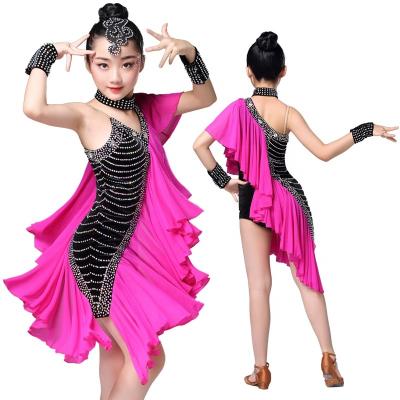 China Dresses Shinning Rhinestone Latin Dance Dress For Girls Tango Ballroom Flamengo Tango Modern Salsa Competitive Latin Dance Dress for sale