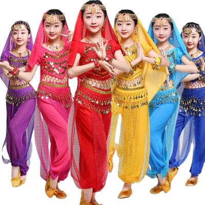 China Sets Children Kid Belly Dance Costume Oriental Belly Dance Clothes Indian Bollywood Dance Costumes for sale