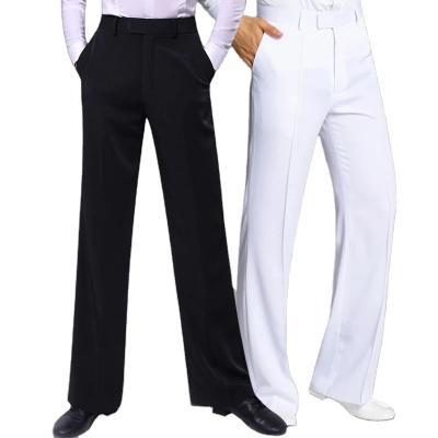 China Men's Adult Chacha Samba Rumba Latin Dance Standard Pants Color Mens Professionals Ballroom Modern Latin Black White Performance Pants for sale