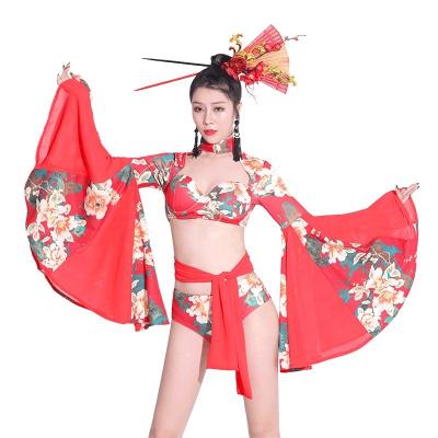 China from above & New Style Tees Stage Performance Clothes Atmospheric Hip Hop Costumes Stage Performance Retro Suit for sale