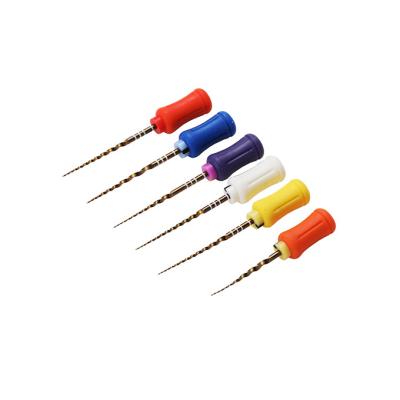 China Gold Assorted Size Endo Hand Files Dental Material With Colorful Silicon Stopper for sale