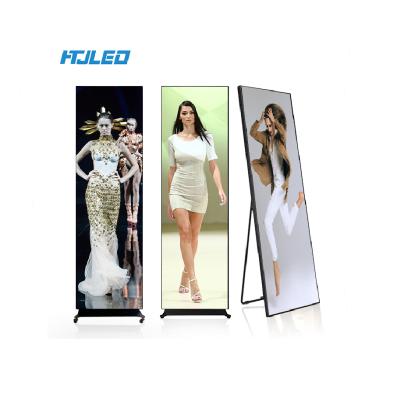 China HTJLED P2.5 Indoor Portable Mall Display Advertising LED Display Ultra Thin Digital Signage Advertising Mirror LED Display For Shopping Mall for sale