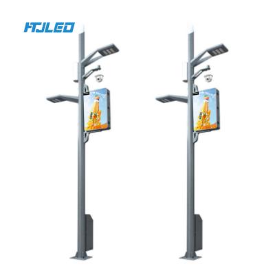 China Outdoor Stree SMART CITY HTJLED P4 LED Street Post Display Screen Advertising Billboard Price OUTDOOR LED Screen for sale