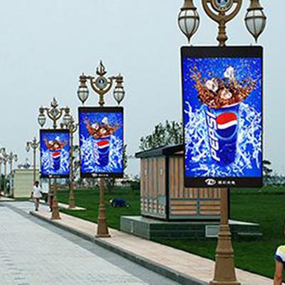 China HTJLED P3 Message Road Light Digital Signage LED Pole Display Screen Outdoor Street Pole LED Advertising/Advertising Screen for sale