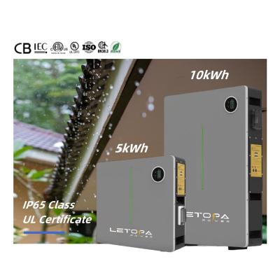 China Solar Energy System For Balcony LETOPA LCD Wall Mouted 48V 100Ah Ultra Thin lithium ion batteries LiFePO4 LFP Battery Home Energy Storage Power Wall for sale