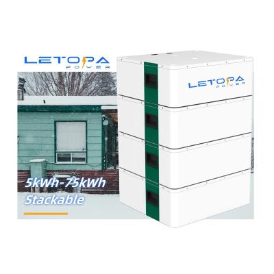 China Environmental Safety Long Life LETOPA Stackable 48V 100ah 51.2V 5KWH 10KWH 15KWH 20KWH LiFePO4 Batteries Solar Home Energy Storage Modular Battery for sale