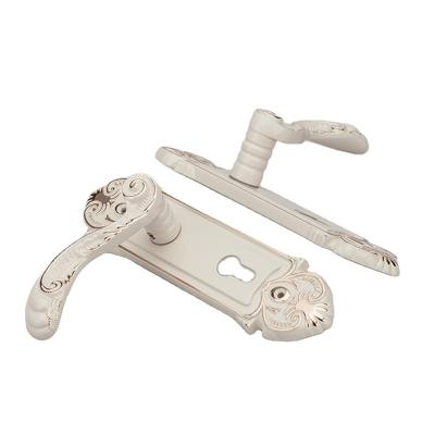 China Modern Home Hotel Handle Locks Door White Baking Handle Locks Silent Bedroom Wood Door Lock for sale