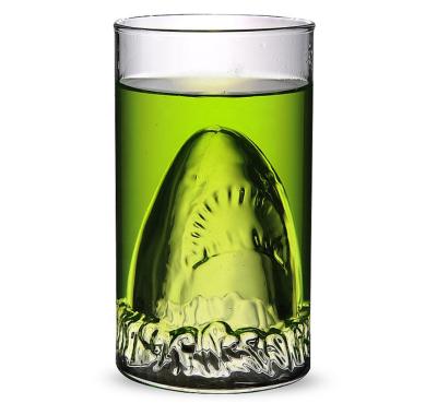 China Disposable Handmade Double Wall Beer Glass Mug Shark Shape Wine Glass Mug for sale