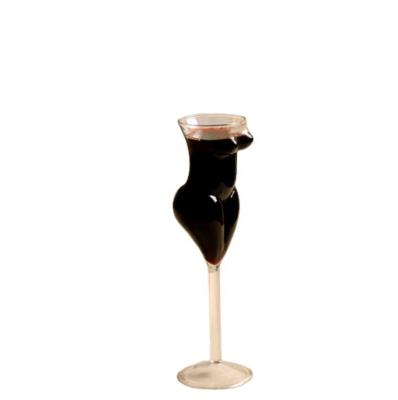 China New Design Borosilicate Glass Bar Accessories Female Body Viable Red Wine Glass Cup for sale