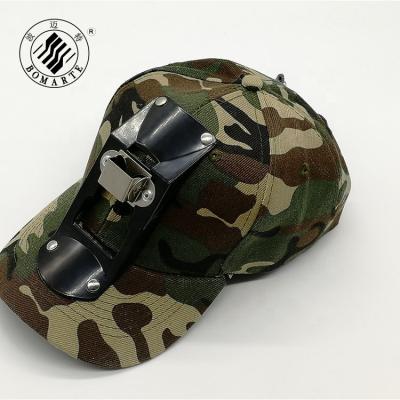 China Four Seasons Soft Hat With Metal Clips, Camouflage Hat For Head Lights Fixing for sale