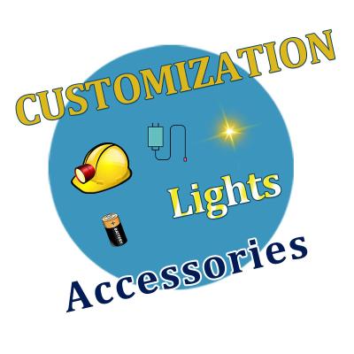 China Custom Headlamp Accessories LOGO Convenient For Lamps Battery Box Spot Light Walk Light Package Cable Switch PCB Appearance Power Color for sale