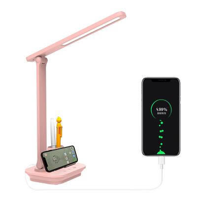 China Modern Multifunctional Portable Led Rechargeable Lamps Usb Touch Table Desk Study Lamps Pen Mobile Phone Holder Bracket Desk Reading Lamp for sale