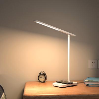 China Modern Foldable Cordless LED Fill Desk Lamp with Dimmable Glow Eye Protection Study Desk Lamp with Wireless Charger for sale