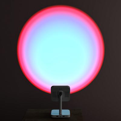 China Nordic Red Atmosphere Modern Romantic Mood Projector Table Lamps Sunset Project Lamp RGB with USB Port for Photography and Kids Room for sale