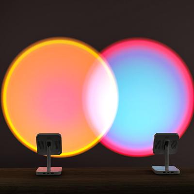 China Modern Italian Red Rainbow Usb Rainbow Floor Lamp RGB Sunset Romantic Bedroom Sunset Led Sun Projection night light for sale