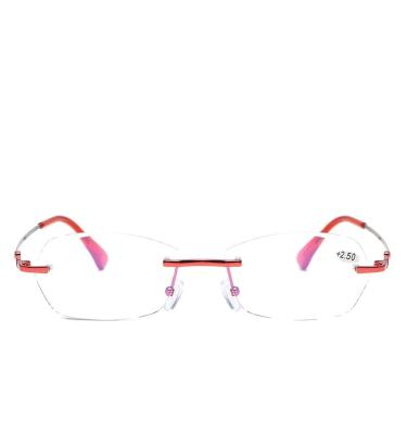 China The framework is flexible. Double-light reading glass rimness frameless prescription reading glasses for sale