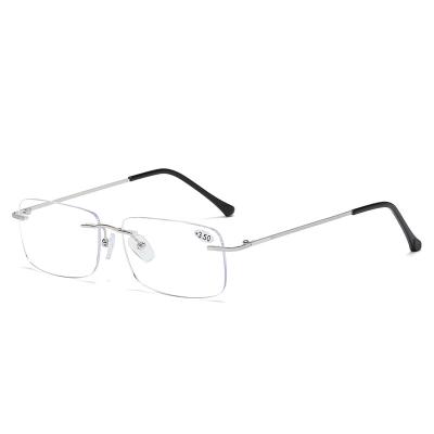 China The framework is flexible. Lightweight Frameless Reading Glasses Anti-blue Bifocal Glasses Men And Women Reading Glass Multifocal Double Focus Lens for sale