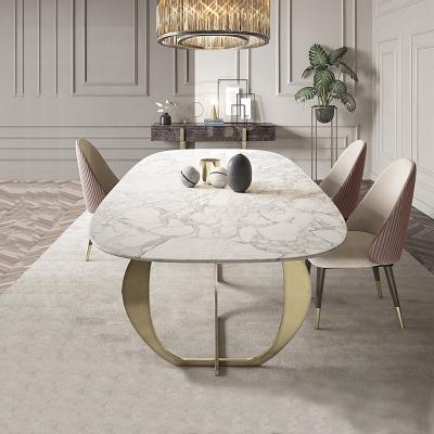 China Modern Nordic Style Cheap Price Marble Top Panel Tables And Velvet Chairs Dining Room Furniture Dining Tables Set for sale