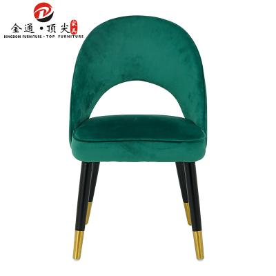 China Modern Navy Blue Velvet Upholstery Dining Chair in Gold Stainless Steel Base for Restaurant Chair for sale